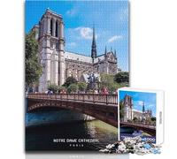 Puzzle de 1000 pièces pour Adolescents, représentant la cathédrale Notre-Dame Un Jeu Unique et Amusant, idéal pour décorer Un Mur Dimensions:50x75cm