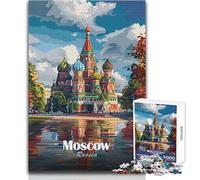 Puzzle de 1000 pièces pour Adolescents, représentant la cathédrale Saint-Basile de Moscou Idéal pour des soirées Jeux en Famille Idée Cadeau Amusante Dimensions : 38x52cm