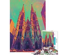 Puzzle de 1000 pièces pour Adolescents représentant la cathédrale Saint-Patrick de New York Jeu Amusant pour Adultes Analyse et logique Idée Cadeau pour Noël ou Un Anniversaire (50x75cm)