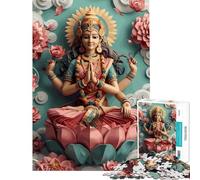 Puzzle de 1000 pièces pour Adolescents représentant la déesse hindoue Lakshmi Jeu de Manipulation pour Adultes défi Difficile idéal comme Cadeau pour Toute la Famille (Taille 50x75cm)