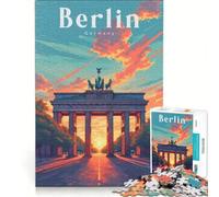 Puzzle de 1000 pièces pour Adolescents, représentant la Porte de Brandebourg à Berlin Jeu de Construction, activité Parent-Enfant, Cadeau Original pour Un Anniversaire ou Noël 38x52cm