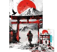 Puzzle de 1000 pièces pour Adolescents représentant la Porte Torii des samouraïs du Mont Fuji Puzzle pour Adultes Jeu Manuel décoration Murale Cadeau Unique pour Un Anniversaire ou Noël (50x75cm)