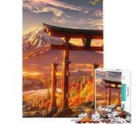 Puzzle de 1000 pièces pour Adolescents représentant la Porte Torii du Mont Fuji Un défi Difficile et Stimulant idéal pour Les familles à partir de 14 Ans (50x75cm)