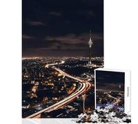 Puzzle de 1000 pièces pour Adolescents représentant la Skyline Nocturne de Téhéran Jeu éducatif idéal pour Toute la Famille Cadeau Parfait et décoration de Bureau Dimensions 50x75cm
