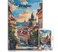 Puzzle de 1000 pièces pour Adolescents, représentant la Ville de PragueUn Jeu Unique et Stimulant, Un Cadeau Amusant et Original pour Un anniversaireDimensions 38x52cm.