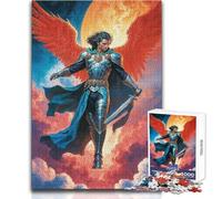 Puzzle de 1000 pièces pour Adolescents, représentant l'ange Guerrier Michel Jeu éducatif, découpe de précision, pour Un échange de Cadeaux Dimensions : 38x52cm
