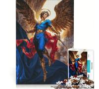 Puzzle de 1000 pièces pour Adolescents représentant l'ange Michel avec Une épée et des Ailes dorées, Jeu Familial Stimulant, pour Les Amis et la Famille 38x52cm
