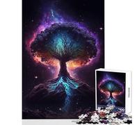 Puzzle de 1000 pièces pour Adolescents représentant l'arbre de l'univers Jeu éducatif et Amusant idéal comme Cadeau d'anniversaire Comprend Une Affiche et Une fiche de Questions-réponses Assorties