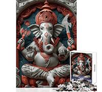 Puzzle de 1000 pièces pour Adolescents représentant Le Dieu Hindou Ganesha Jeu Pratique pour Toute la Famille Jouet à Monter soi-même Chaque pièce est Unique (50x75cm)