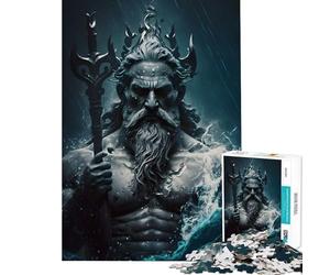 Puzzle de 1000 pièces pour Adolescents représentant Le Dieu Poséidon Jeu Manuel éducatif et Stimulant pour Femmes et Hommes décoration intérieure (Dimensions 38x52cm)