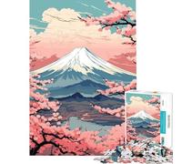 Puzzle de 1000 pièces pour Adolescents représentant Le fleuve Fuji et la pagode Jeu Manuel éducatif et ludique pour Femmes et Hommes décoration intérieure (Dimensions 38x52cm)