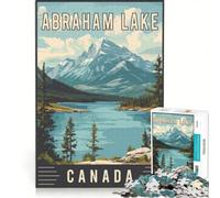 Puzzle de 1000 pièces pour Adolescents, représentant Le lac Abraham au Canada Jeux relaxants, activités Amusantes à la Maison, pour Les Amateurs de Jeux 50x75cm