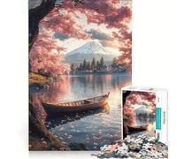 Puzzle de 1000 pièces pour Adolescents, représentant Le Mont Fuji et Les cerisiers en Fleurs 50x75cm, idéal pour se détendre, se divertir et relever Un défi Cadeau d'anniversaire ou Autre