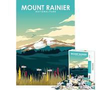 Puzzle de 1000 pièces pour Adolescents représentant Le Mont Rainier Un Jeu Impossible à réaliser dans Le Parc National Jeu éducatif et ludique idéal pour se détendre et s'amuser (38x52cm)