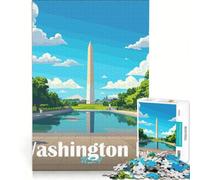 Puzzle de 1000 pièces pour Adolescents représentant Le Monument de Washington DC Jeu éducatif et décoration Murale idéal comme Cadeau 38x26cm