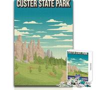 Puzzle de 1000 pièces pour Adolescents, représentant Le Parc d'État de Custer en Pixel Art Un Jeu Amusant et Anti-Stress pour Toute la Famille Dimensions 38x26cm