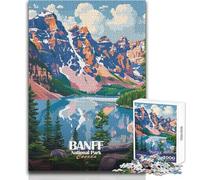Puzzle de 1000 pièces pour Adolescents,représentant Le Parc National de Banff au Canada : Un Paysage Artistique Stimulant,Un Jeu d'analyse et de logique,idéal comme Cadeau de Père Noël Secret 38x26cm