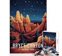Puzzle de 1000 pièces pour Adolescents représentant Le Parc National de Bryce Canyon Décoration intérieure Jouet et idée Cadeau Jeu de réflexion avec Poster et fiche de Questions Assortis 38x26 cm