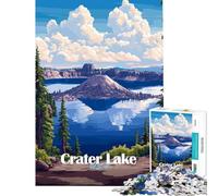 Puzzle de 1000 pièces pour Adolescents représentant Le Parc National de Crater Lake idéal pour Un Anniversaire ou Noël Jeu Impossible à partir de 14 Ans 50x75cm