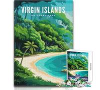Puzzle de 1000 pièces pour Adolescents, représentant Le Parc National des Îles Vierges Britanniques Un Jeu intellectuel Amusant et Original, idéal comme Cadeau Dimensions:38x52cm