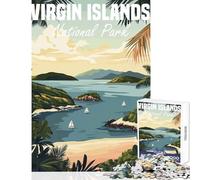Puzzle de 1000 pièces pour Adolescents représentant Le Parc National des Îles Vierges Une Affiche décorative pour la Maison Un Jouet ou Un Cadeau pour Femmes et Hommes Jeu Impossible Collection