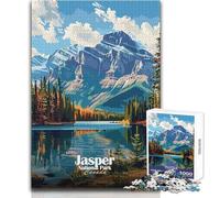 Puzzle de 1000 pièces pour Adolescents, représentant Le Parc National Jasper au CanadaUn Casse-tête idéal pour Les Jeux en Famille, la décoration intérieure et comme Cadeau d'anniversaire38x26cm.