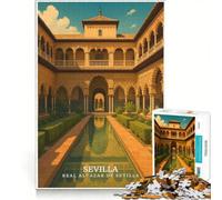Puzzle de 1000 pièces pour Adolescents, représentant Le Real Alcázar de Séville, Un Jeu Impossible, Une décoration d'intérieur, Une Collection d'artistes, Un Objet d'art 50x75cm