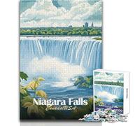 Puzzle de 1000 pièces pour Adolescents, représentant Les Chutes du Niagara Canada et États-Unis Illustration stimulante Un véritable Objet d'art, idéal comme Cadeau d'anniversaire Dimensions:38x26cm