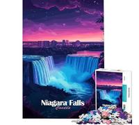 Puzzle de 1000 pièces pour Adolescents représentant Les Chutes du Niagara de Nuit Un Jeu Amusant et addictif pour cultiver la Patience idéal comme Cadeau pour Femmes et Hommes (38x26cm)
