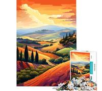 Puzzle de 1000 pièces pour Adolescents représentant Les collines toscanes d'Italie idéal pour Un Jeu éducatif Un Cadeau d'anniversaire ou pour s'amuser en Famille (Dimensions 38x52cm)