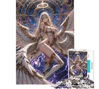 Puzzle de 1000 pièces pour Adolescents représentant Un Ange d'anime avec auréole et Ailes Jeu de détente pour Adultes idéal comme Cadeau d'anniversaire Niveau de difficulté et de défi (50x75cm)