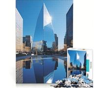 Puzzle de 1000 pièces pour Adolescents représentant Un bâtiment et Son reflet dans la Ville Décoration Murale ludique défi Stimulant et Complexe pour Les Amateurs de Jeux vidéo