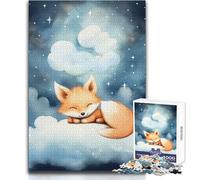 Puzzle de 1000 pièces pour Adolescents, représentant Un bébé Renard Roux Jeu Pratique et Anti-Stress, idéal comme Cadeau pour Femmes Dimensions : 38x52cm