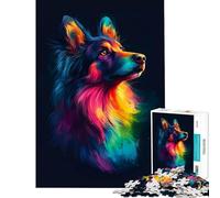 Puzzle de 1000 pièces pour Adolescents représentant Un Berger Allemand Arc-en-Ciel idéal pour Un Jeu éducatif Stimulant et Anti-Stress ou comme Cadeau d'anniversaire (Dimensions 75x50cm)