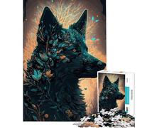 Puzzle de 1000 pièces pour Adolescents représentant Un Berger Allemand en forêt Un défi éducatif et Une décoration pour la Maison Jeu éducatif à partir de 14 Ans (50x75cm)