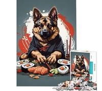 Puzzle de 1000 pièces pour Adolescents représentant Un Berger Allemand et des Ramen Jeu éducatif et Amusant idéal pour Toute la Famille et Parfait comme Cadeau d'anniversaire (38x26cm)