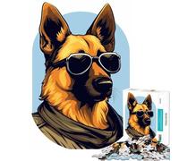 Puzzle de 1000 pièces pour Adolescents représentant Un Berger Allemand idéal pour Un Jeu éducatif et Stimulant Un Moment de détente en Famille ou comme Cadeau d'anniversaire (Taille 50x75cm)