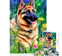 Puzzle de 1000 pièces pour Adolescents représentant Un Berger Allemand Jeu de Construction à Faire soi-même idéal comme Cadeau d'anniversaire ou comme Casse-tête Convient également comme décoration