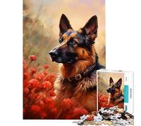 Puzzle de 1000 pièces pour Adolescents représentant Un Berger Allemand Style Pop Difficile et Stimulant décoration intérieure Jouet Anti-Stress Convient aux 14 Ans et Plus 38x26cm