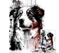 Puzzle de 1000 pièces pour Adolescents représentant Un Berger Australien idéal pour la décoration intérieure Un Jouet ou Une œuvre d'art Un Cadeau Parfait (38x26cm)