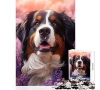 Puzzle de 1000 pièces pour Adolescents représentant Un Bouvier Bernois dans Un décor de Lavande Jeu éducatif et ludique idéal pour Les Femmes et Les Hommes Collection d'artistes Beaux-Arts 50x75cm