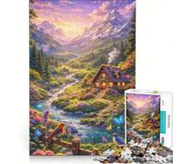 Puzzle de 1000 pièces pour Adolescents représentant Un Chalet de la Vallée des Murmures Jeu Manuel et Amusant pour Toute la Famille Cadeau Original pour Un Anniversaire ou Noël 50x75cm
