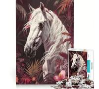 Puzzle de 1000 pièces pour Adolescents représentant Un Cheval Arabe Blanc Jeu Pratique Amusant et Humoristique Cadeau d'anniversaire Original 38x52cm