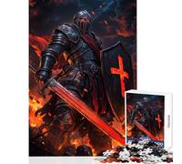 Puzzle de 1000 pièces pour Adolescents représentant Un Chevalier croisé et Commandant Jeu de Construction Facile idéal pour se divertir à la Maison et stimuler sa réflexion Dimensions 50x75cm