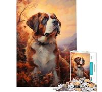 Puzzle de 1000 pièces pour Adolescents représentant Un Chien Saint-Bernard idéal comme Jeu éducatif et intellectuel ou comme Cadeau d'anniversaire (Dimensions 38x52cm)