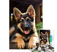 Puzzle de 1000 pièces pour Adolescents représentant Un Chiot Berger Allemand Un défi éducatif d'analyse et de logique Une décoration Murale pour Les 14 Ans et Plus (38x52cm)