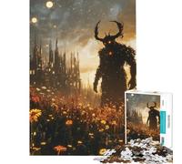 Puzzle de 1000 pièces pour Adolescents représentant Un démon en Silhouette dans Un Champ Idéal pour Un Anniversaire ou Noël Jeu de Manipulation Difficile et Stimulant À partir de 14 Ans (50x75cm)