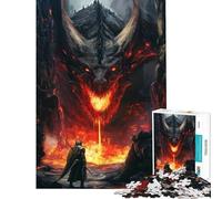 Puzzle de 1000 pièces pour Adolescents représentant Un Dragon et Un Chevalier Puzzle pour Adultes Jeu Manuel décoration Murale Cadeau Unique pour Un Anniversaire ou Noël (Taille 38x52cm)