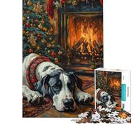 Puzzle de 1000 pièces pour Adolescents représentant Un Grand Danois dans Un décor de Vacances Jeu de réflexion pour Adultes Une œuvre d'art pour Noël ou Un Anniversaire (50x75cm)