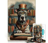 Puzzle de 1000 pièces pour Adolescents,représentant Un Grand Danois Intelligent,aux articulations Lisses,Un Jeu de réflexion Amusant et Relaxant,idéal pour Les fêtes (38x26cm)